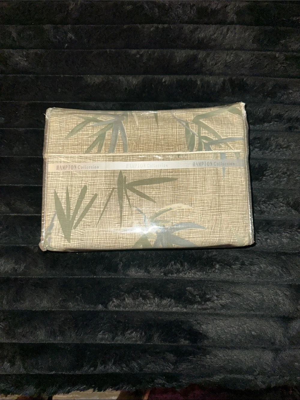 Beige & Sage Bamboo Print Clutch